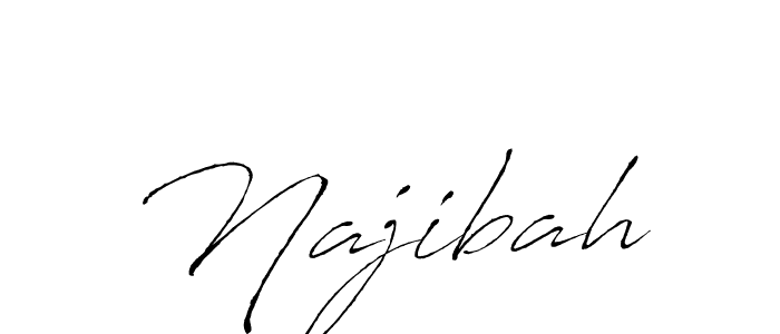 Design your own signature with our free online signature maker. With this signature software, you can create a handwritten (Antro_Vectra) signature for name Najibah. Najibah signature style 6 images and pictures png