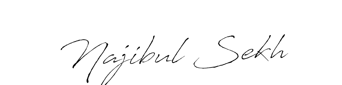 How to make Najibul Sekh name signature. Use Antro_Vectra style for creating short signs online. This is the latest handwritten sign. Najibul Sekh signature style 6 images and pictures png