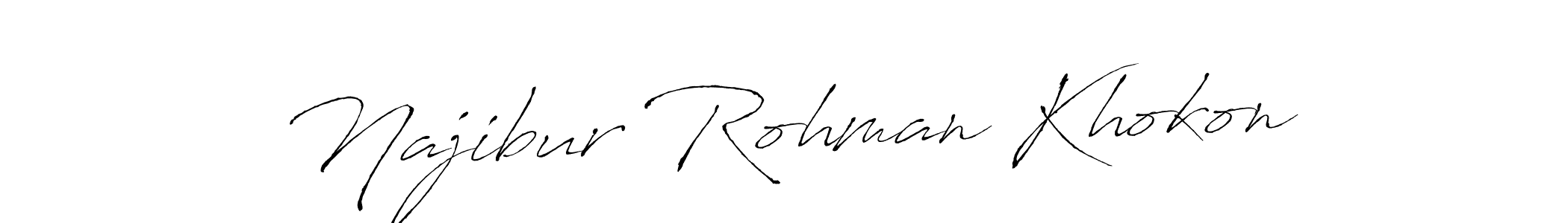 Make a beautiful signature design for name Najibur Rohman Khokon. With this signature (Antro_Vectra) style, you can create a handwritten signature for free. Najibur Rohman Khokon signature style 6 images and pictures png