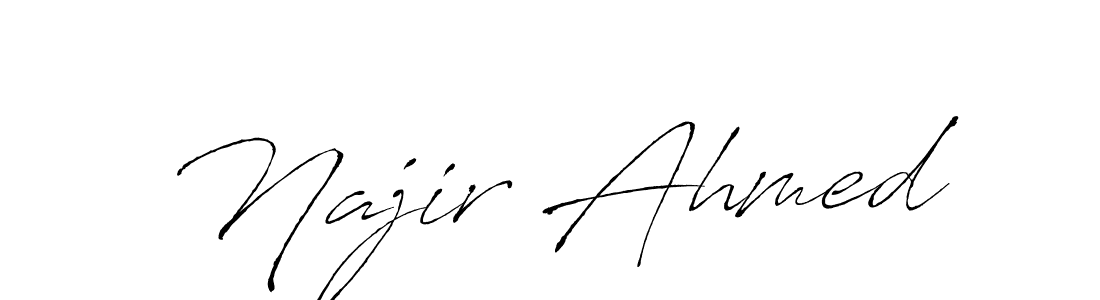 Najir Ahmed stylish signature style. Best Handwritten Sign (Antro_Vectra) for my name. Handwritten Signature Collection Ideas for my name Najir Ahmed. Najir Ahmed signature style 6 images and pictures png