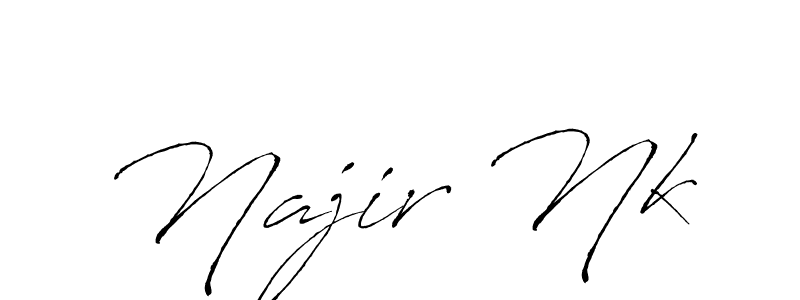 Design your own signature with our free online signature maker. With this signature software, you can create a handwritten (Antro_Vectra) signature for name Najir Nk. Najir Nk signature style 6 images and pictures png