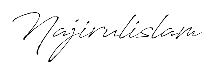 Quickly download Najirulislam name signature in high-resolution PNG using Antro_Vectra style. Ready to insert into PDFs and online applications. Najirulislam signature style 6 images and pictures png