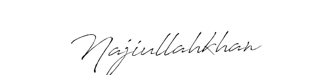 How to make Najiullahkhan name signature. Use Antro_Vectra style for creating short signs online. This is the latest handwritten sign. Najiullahkhan signature style 6 images and pictures png