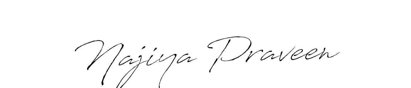 How to make Najiya Praveen signature? Antro_Vectra is a professional autograph style. Create handwritten signature for Najiya Praveen name. Najiya Praveen signature style 6 images and pictures png