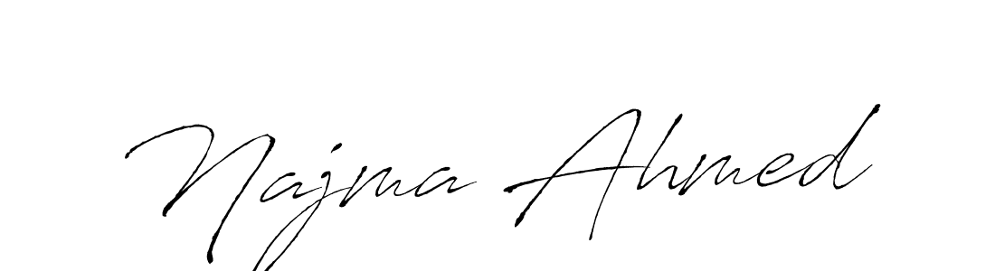 Create a beautiful signature design for name Najma Ahmed. With this signature (Antro_Vectra) fonts, you can make a handwritten signature for free. Najma Ahmed signature style 6 images and pictures png