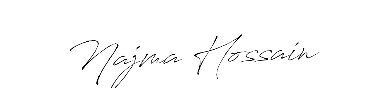 Design your own signature with our free online signature maker. With this signature software, you can create a handwritten (Antro_Vectra) signature for name Najma Hossain. Najma Hossain signature style 6 images and pictures png
