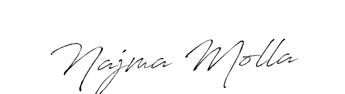 Najma Molla stylish signature style. Best Handwritten Sign (Antro_Vectra) for my name. Handwritten Signature Collection Ideas for my name Najma Molla. Najma Molla signature style 6 images and pictures png