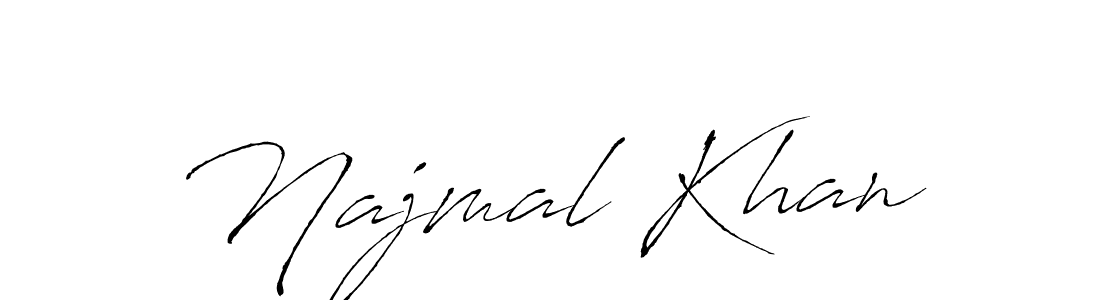 Design your own signature with our free online signature maker. With this signature software, you can create a handwritten (Antro_Vectra) signature for name Najmal Khan. Najmal Khan signature style 6 images and pictures png