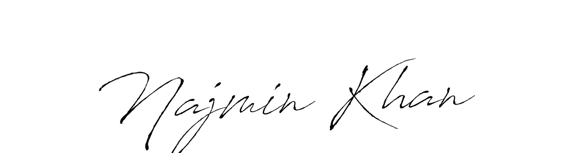 Make a beautiful signature design for name Najmin Khan. With this signature (Antro_Vectra) style, you can create a handwritten signature for free. Najmin Khan signature style 6 images and pictures png