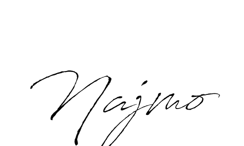 Use a signature maker to create a handwritten signature online. With this signature software, you can design (Antro_Vectra) your own signature for name Najmo. Najmo signature style 6 images and pictures png