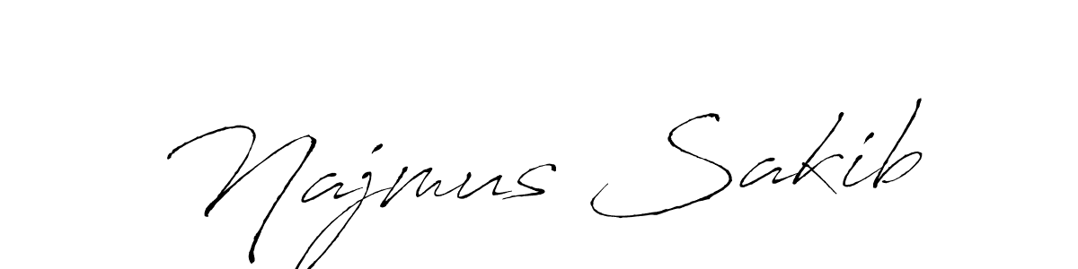How to make Najmus Sakib signature? Antro_Vectra is a professional autograph style. Create handwritten signature for Najmus Sakib name. Najmus Sakib signature style 6 images and pictures png