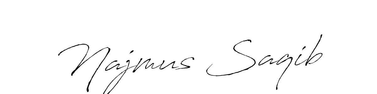 Create a beautiful signature design for name Najmus Saqib. With this signature (Antro_Vectra) fonts, you can make a handwritten signature for free. Najmus Saqib signature style 6 images and pictures png