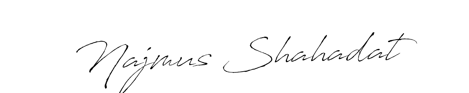 Design your own signature with our free online signature maker. With this signature software, you can create a handwritten (Antro_Vectra) signature for name Najmus Shahadat. Najmus Shahadat signature style 6 images and pictures png