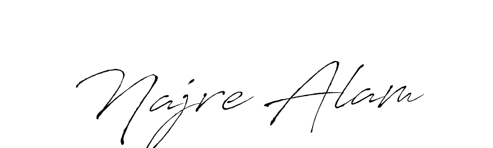 Design your own signature with our free online signature maker. With this signature software, you can create a handwritten (Antro_Vectra) signature for name Najre Alam. Najre Alam signature style 6 images and pictures png