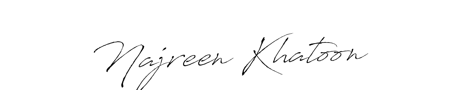 Make a beautiful signature design for name Najreen Khatoon. With this signature (Antro_Vectra) style, you can create a handwritten signature for free. Najreen Khatoon signature style 6 images and pictures png