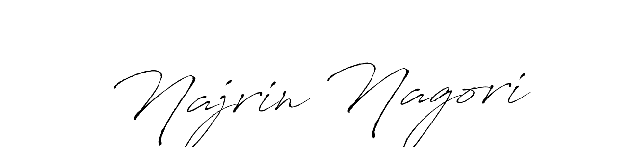 Design your own signature with our free online signature maker. With this signature software, you can create a handwritten (Antro_Vectra) signature for name Najrin Nagori. Najrin Nagori signature style 6 images and pictures png