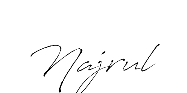 How to make Najrul name signature. Use Antro_Vectra style for creating short signs online. This is the latest handwritten sign. Najrul signature style 6 images and pictures png