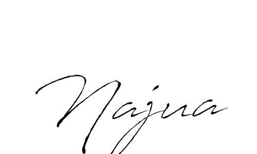 Design your own signature with our free online signature maker. With this signature software, you can create a handwritten (Antro_Vectra) signature for name Najua. Najua signature style 6 images and pictures png