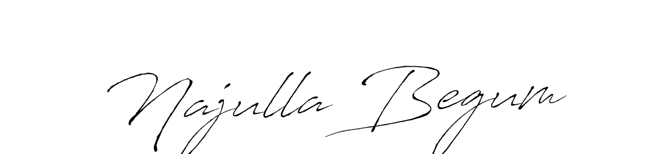 How to make Najulla Begum name signature. Use Antro_Vectra style for creating short signs online. This is the latest handwritten sign. Najulla Begum signature style 6 images and pictures png