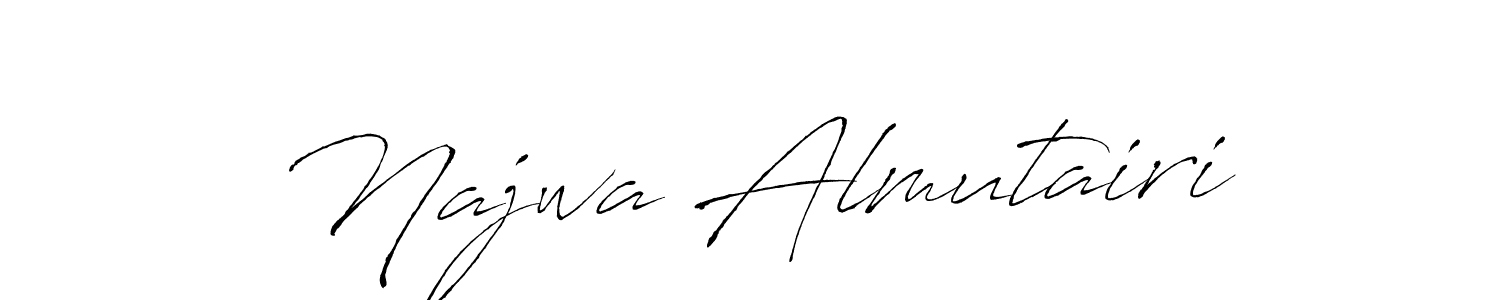 How to make Najwa Almutairi name signature. Use Antro_Vectra style for creating short signs online. This is the latest handwritten sign. Najwa Almutairi signature style 6 images and pictures png