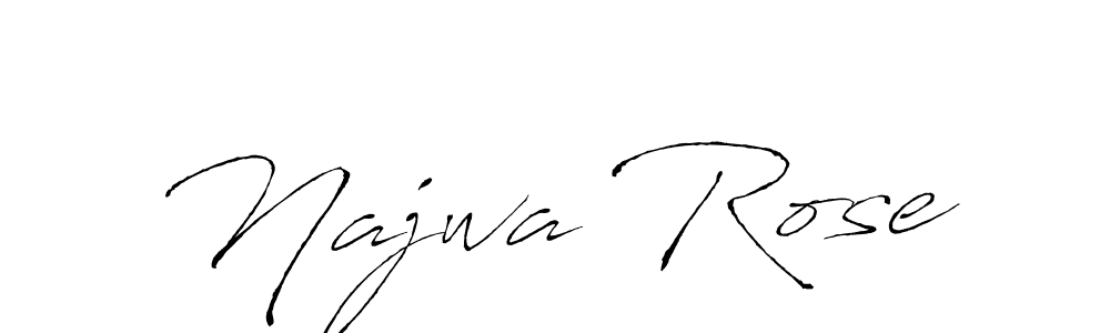 How to make Najwa Rose name signature. Use Antro_Vectra style for creating short signs online. This is the latest handwritten sign. Najwa Rose signature style 6 images and pictures png