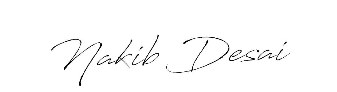 Make a beautiful signature design for name Nakib Desai. With this signature (Antro_Vectra) style, you can create a handwritten signature for free. Nakib Desai signature style 6 images and pictures png