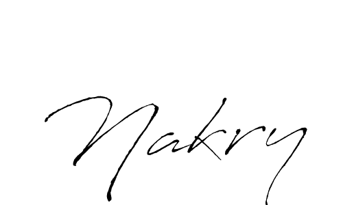 How to make Nakry name signature. Use Antro_Vectra style for creating short signs online. This is the latest handwritten sign. Nakry signature style 6 images and pictures png