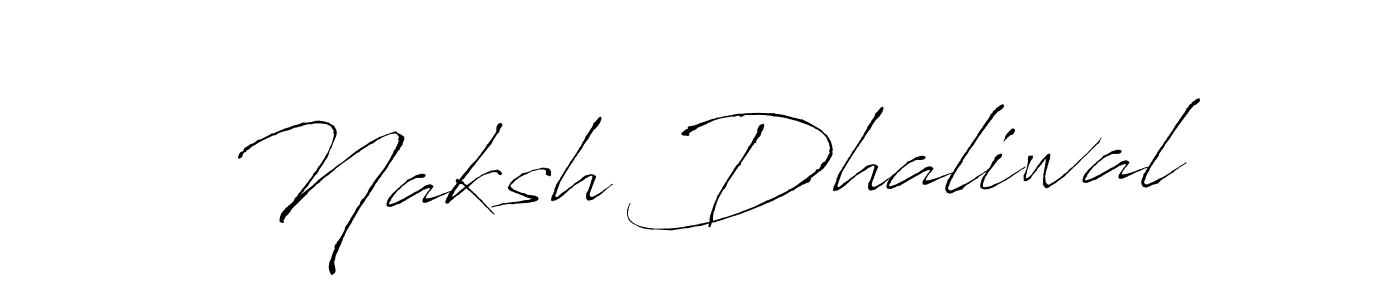 How to make Naksh Dhaliwal name signature. Use Antro_Vectra style for creating short signs online. This is the latest handwritten sign. Naksh Dhaliwal signature style 6 images and pictures png
