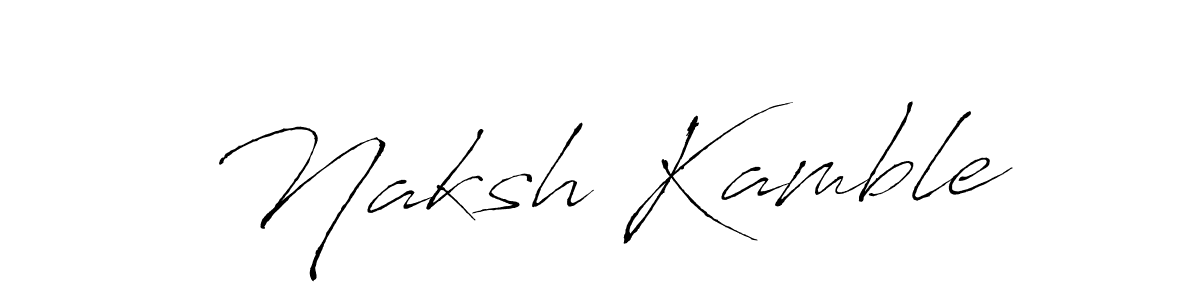 How to make Naksh Kamble name signature. Use Antro_Vectra style for creating short signs online. This is the latest handwritten sign. Naksh Kamble signature style 6 images and pictures png