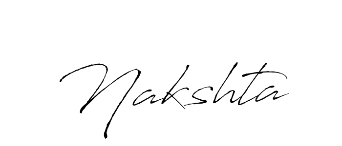 Nakshta stylish signature style. Best Handwritten Sign (Antro_Vectra) for my name. Handwritten Signature Collection Ideas for my name Nakshta. Nakshta signature style 6 images and pictures png