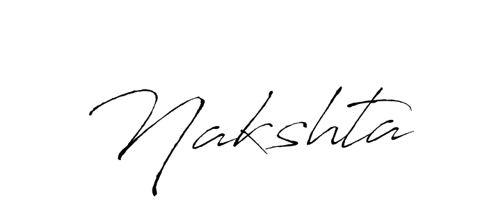 Design your own signature with our free online signature maker. With this signature software, you can create a handwritten (Antro_Vectra) signature for name Nakshta. Nakshta signature style 6 images and pictures png
