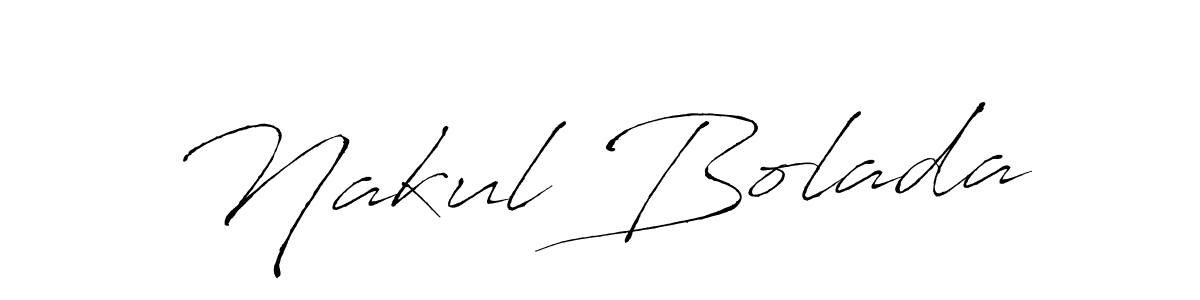 Make a beautiful signature design for name Nakul Bolada. With this signature (Antro_Vectra) style, you can create a handwritten signature for free. Nakul Bolada signature style 6 images and pictures png