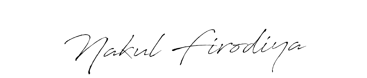 Make a beautiful signature design for name Nakul Firodiya. With this signature (Antro_Vectra) style, you can create a handwritten signature for free. Nakul Firodiya signature style 6 images and pictures png