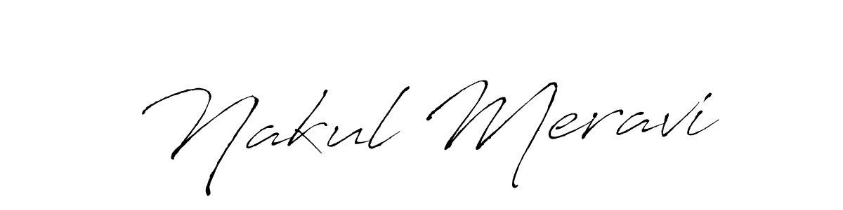 Use a signature maker to create a handwritten signature online. With this signature software, you can design (Antro_Vectra) your own signature for name Nakul Meravi. Nakul Meravi signature style 6 images and pictures png
