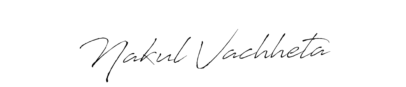 How to make Nakul Vachheta name signature. Use Antro_Vectra style for creating short signs online. This is the latest handwritten sign. Nakul Vachheta signature style 6 images and pictures png