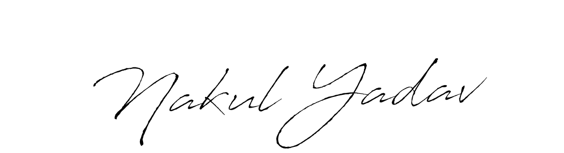 How to make Nakul Yadav name signature. Use Antro_Vectra style for creating short signs online. This is the latest handwritten sign. Nakul Yadav signature style 6 images and pictures png