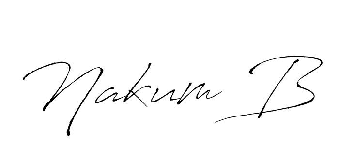Create a beautiful signature design for name Nakum B. With this signature (Antro_Vectra) fonts, you can make a handwritten signature for free. Nakum B signature style 6 images and pictures png