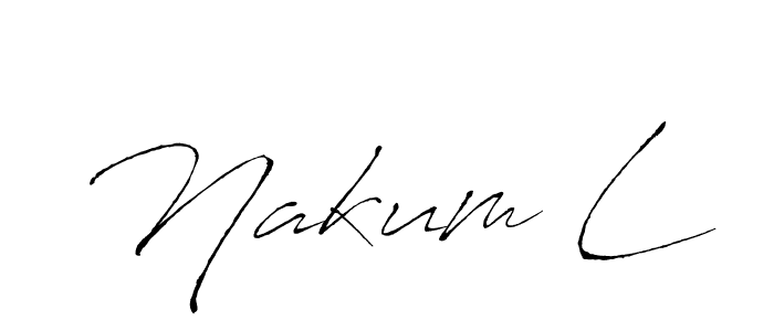 This is the best signature style for the Nakum L name. Also you like these signature font (Antro_Vectra). Mix name signature. Nakum L signature style 6 images and pictures png