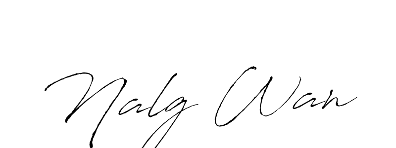The best way (Antro_Vectra) to make a short signature is to pick only two or three words in your name. The name Nalg Wan include a total of six letters. For converting this name. Nalg Wan signature style 6 images and pictures png