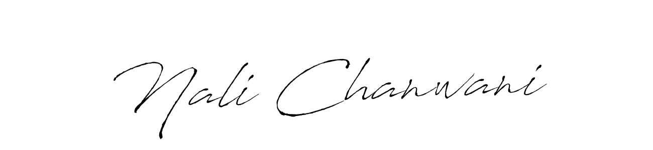 The best way (Antro_Vectra) to make a short signature is to pick only two or three words in your name. The name Nali Chanwani include a total of six letters. For converting this name. Nali Chanwani signature style 6 images and pictures png