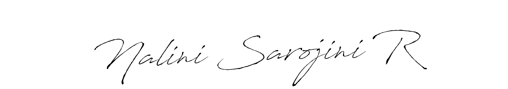 Create a beautiful signature design for name Nalini Sarojini R. With this signature (Antro_Vectra) fonts, you can make a handwritten signature for free. Nalini Sarojini R signature style 6 images and pictures png