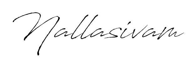 Looking for an artistic signature for Nallasivam? The Antro_Vectra calligraphy style gives a sophisticated flow suitable for business cards and emails. Nallasivam signature style 6 images and pictures png