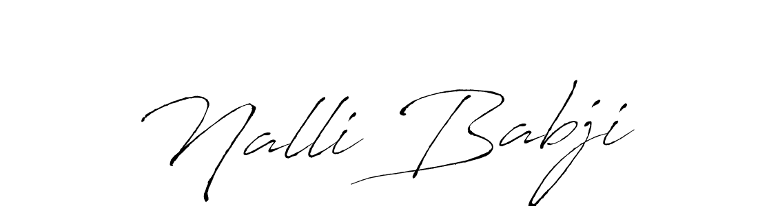 How to make Nalli Babji name signature. Use Antro_Vectra style for creating short signs online. This is the latest handwritten sign. Nalli Babji signature style 6 images and pictures png