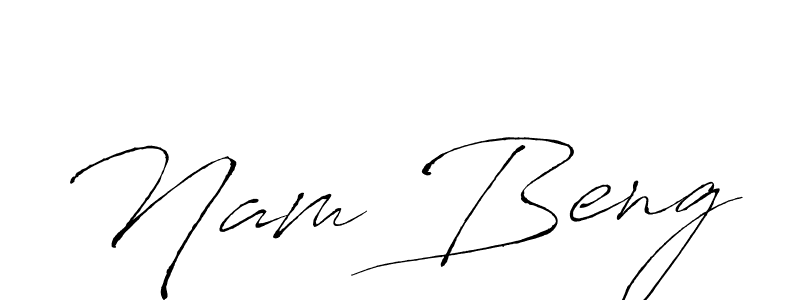 The best way (Antro_Vectra) to make a short signature is to pick only two or three words in your name. The name Nam Beng include a total of six letters. For converting this name. Nam Beng signature style 6 images and pictures png