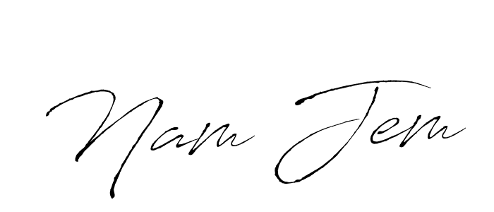 Design your own signature with our free online signature maker. With this signature software, you can create a handwritten (Antro_Vectra) signature for name Nam Jem. Nam Jem signature style 6 images and pictures png