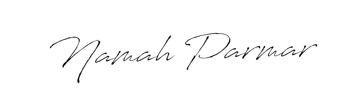 The best way (Antro_Vectra) to make a short signature is to pick only two or three words in your name. The name Namah Parmar include a total of six letters. For converting this name. Namah Parmar signature style 6 images and pictures png