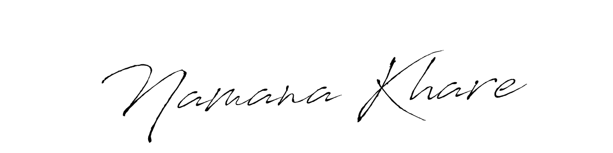 Design your own signature with our free online signature maker. With this signature software, you can create a handwritten (Antro_Vectra) signature for name Namana Khare. Namana Khare signature style 6 images and pictures png