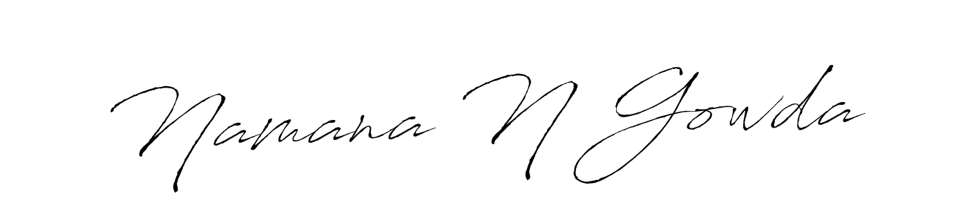 Namana N Gowda stylish signature style. Best Handwritten Sign (Antro_Vectra) for my name. Handwritten Signature Collection Ideas for my name Namana N Gowda. Namana N Gowda signature style 6 images and pictures png