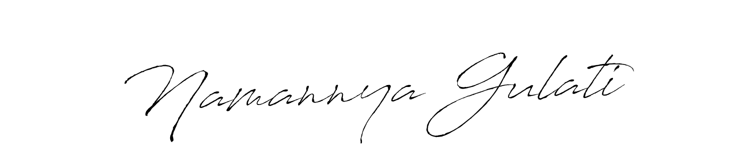 The best way (Antro_Vectra) to make a short signature is to pick only two or three words in your name. The name Namannya Gulati include a total of six letters. For converting this name. Namannya Gulati signature style 6 images and pictures png