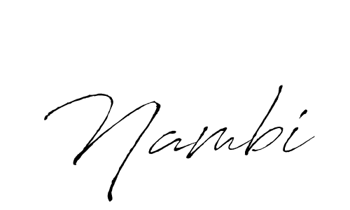 Design your own signature with our free online signature maker. With this signature software, you can create a handwritten (Antro_Vectra) signature for name Nambi. Nambi signature style 6 images and pictures png